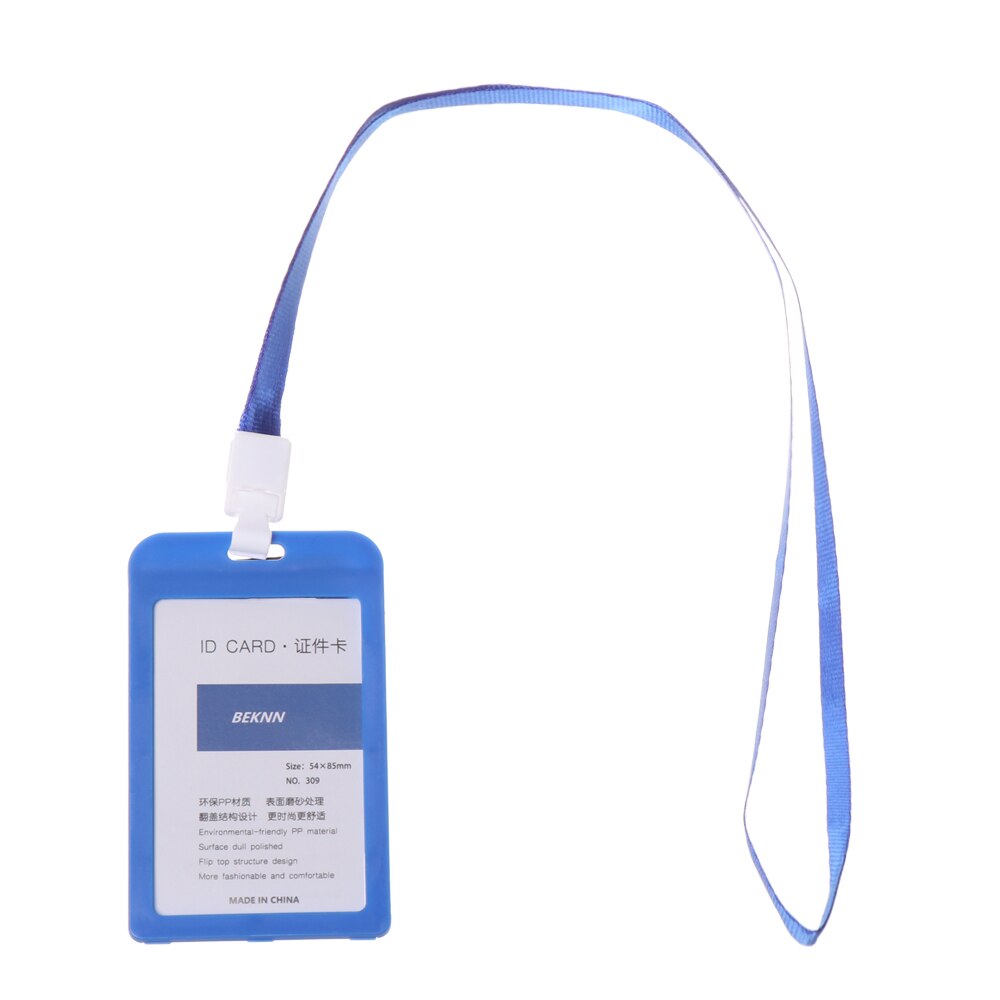 No Zipper Cheap Bank Credit Card Holders Bus ID Holders Identity Red Yellow Blue Badge with Retractable Reel: Plastic-blue2
