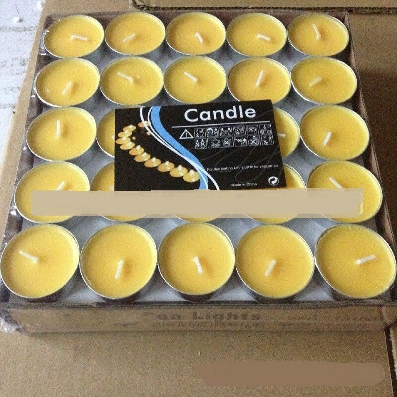 Romantische Geurende Verjaardag Bruiloften Kaarsen Kleurrijke Thee Licht Liefde Vlamloze Kaars Diy Bruiloft Centerpieces Verjaardag Decoratie: Geel