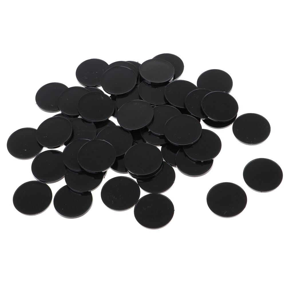 50pcs Round Black Bases 22mm Platform for RPG Roleplay War Game Miniatures