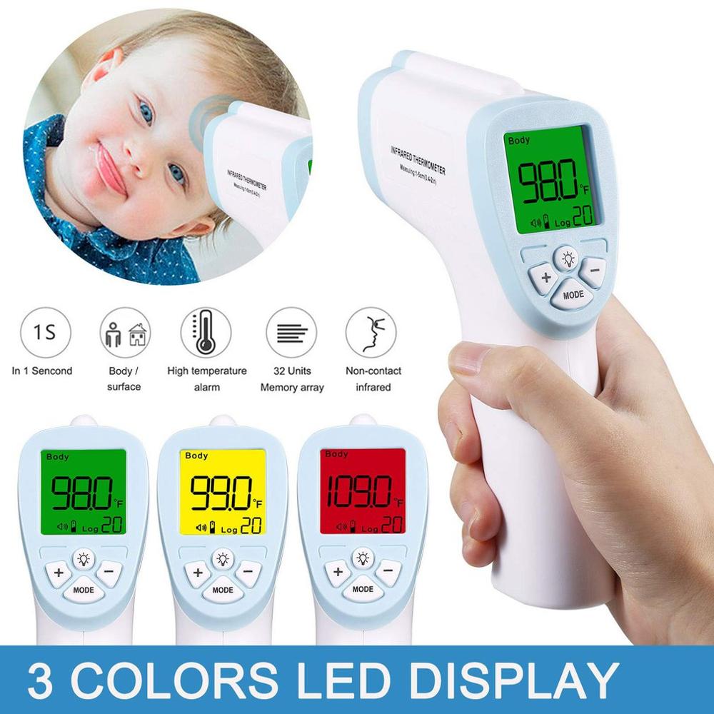 Thermometer Front Digital Infrared Temperature Measurement Contactless Color Backlit Digital Display