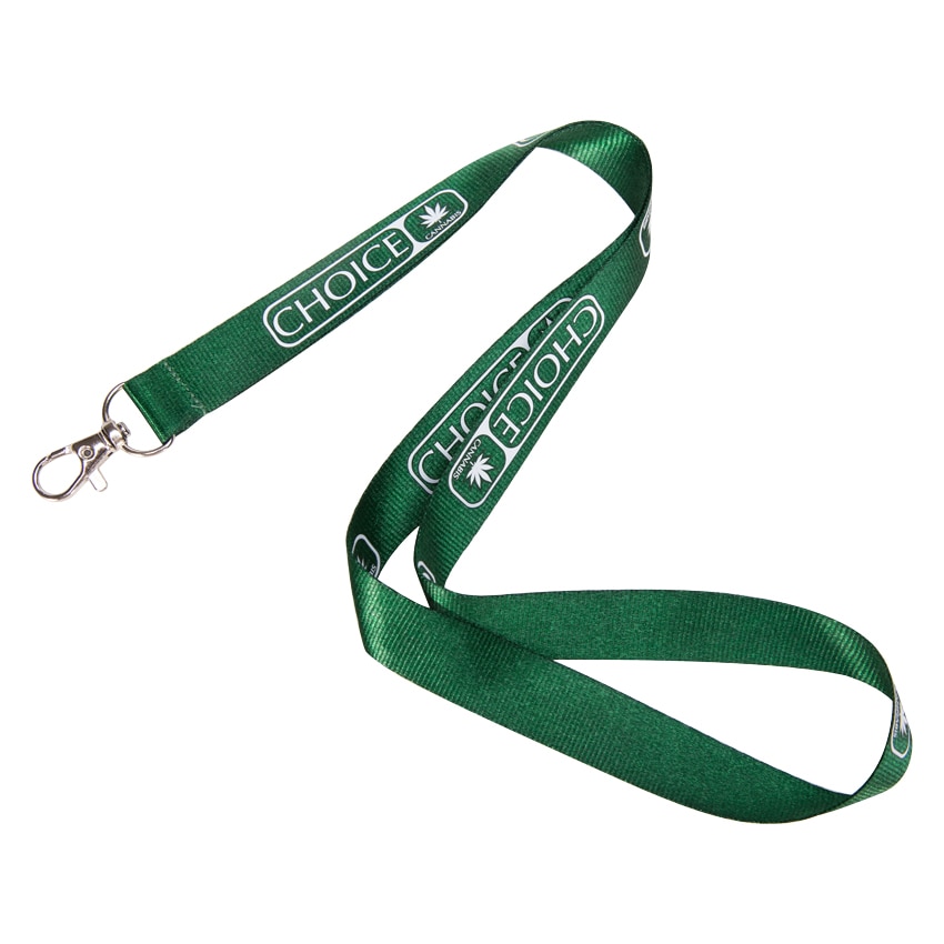 Anpassad lanyard polyester nylon skärm präglade billig halsrem med metall clip fäste