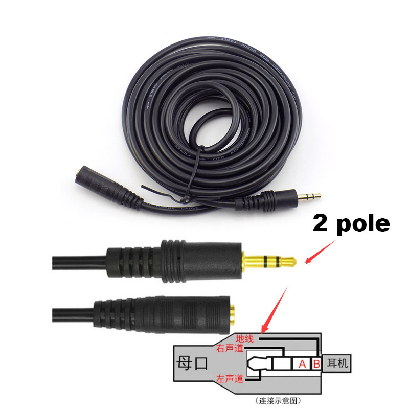 1.5/3/5/10M 3.5mm Stereo męski na żeński przedłużacz audio do słuchawek TV komputer Laptop MP3/MP4 słuchawki D5