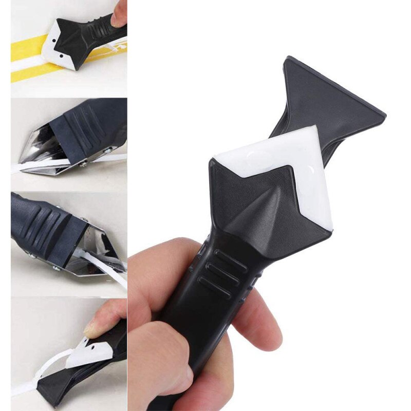 Ensemble d'outils pour le calfeutrage 3 en 1 finition d'étanchéité Silicone, outil fait main grattoir à coulis ensemble de raclette