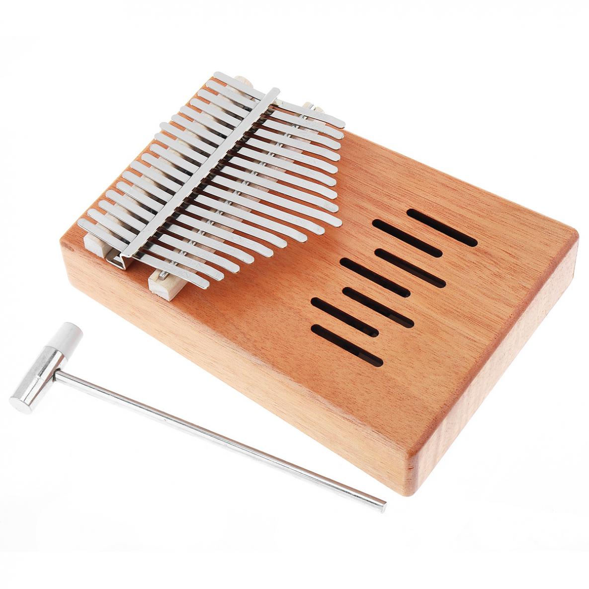 17 Key Kalimba Single Board Mahogany Waterfall Sound Hole Mbira Thumb Piano Mini Keyboard Instruments