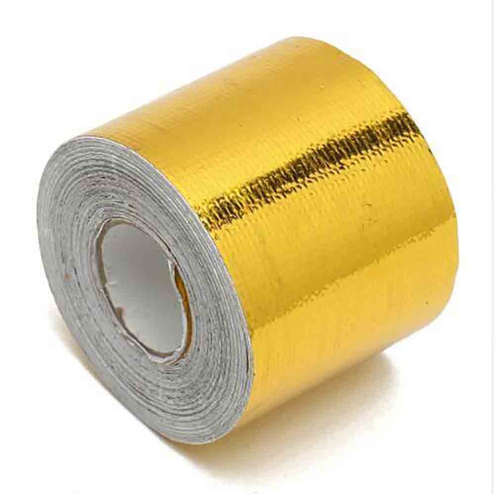 15FT Gold Intake Warmte Reflecterende Tape Wrap Hoge Temperatuur 5M Warmte Reflecterende Tape