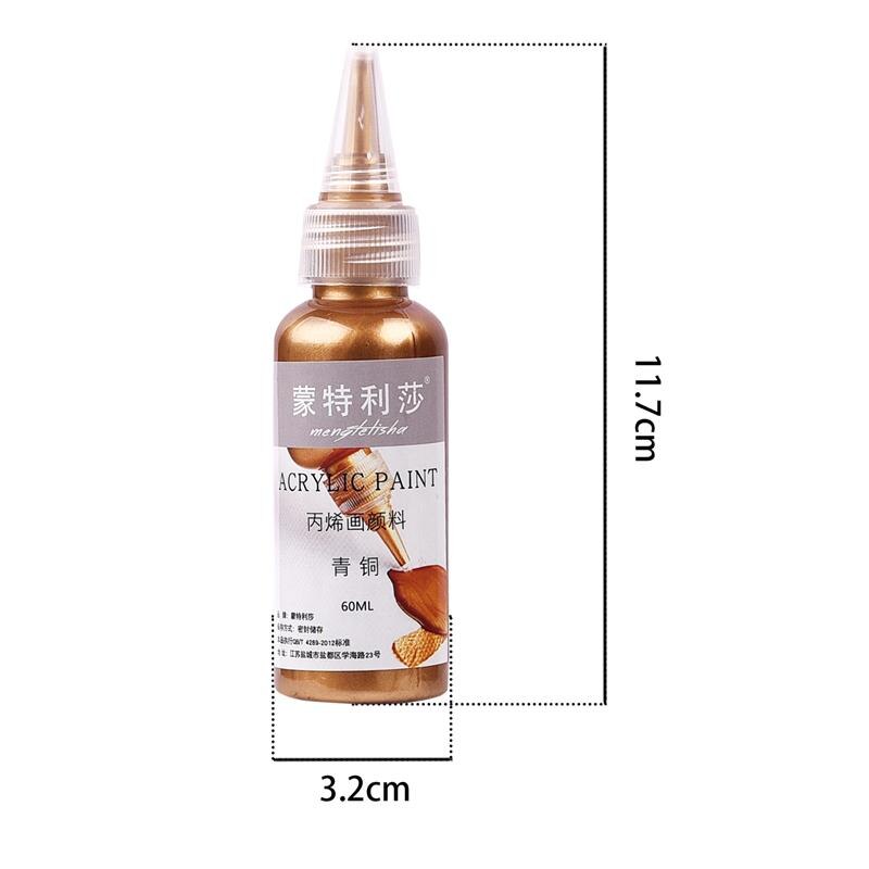 Neue 60ml Acryl Farbe Metallic Gold Silber Kupfer Für Epoxy Harz Schmuck Machen Gips Puppe Handmade DIY Farbpigment