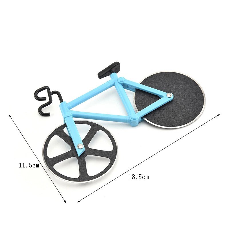 Cykel pizza cutter rustfrit stål rulle pizza cutter tohjulskutter praktisk bageværktøj tohjulet pizza værktøj