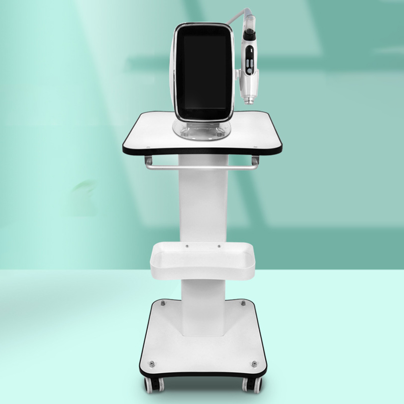 Schoonheidssalon Trolley Winkelwagen SPA Salontafel Trolley Stand Rolling Cart Apparatuur Machinehouder Organizer 3-laags met duwhandvat