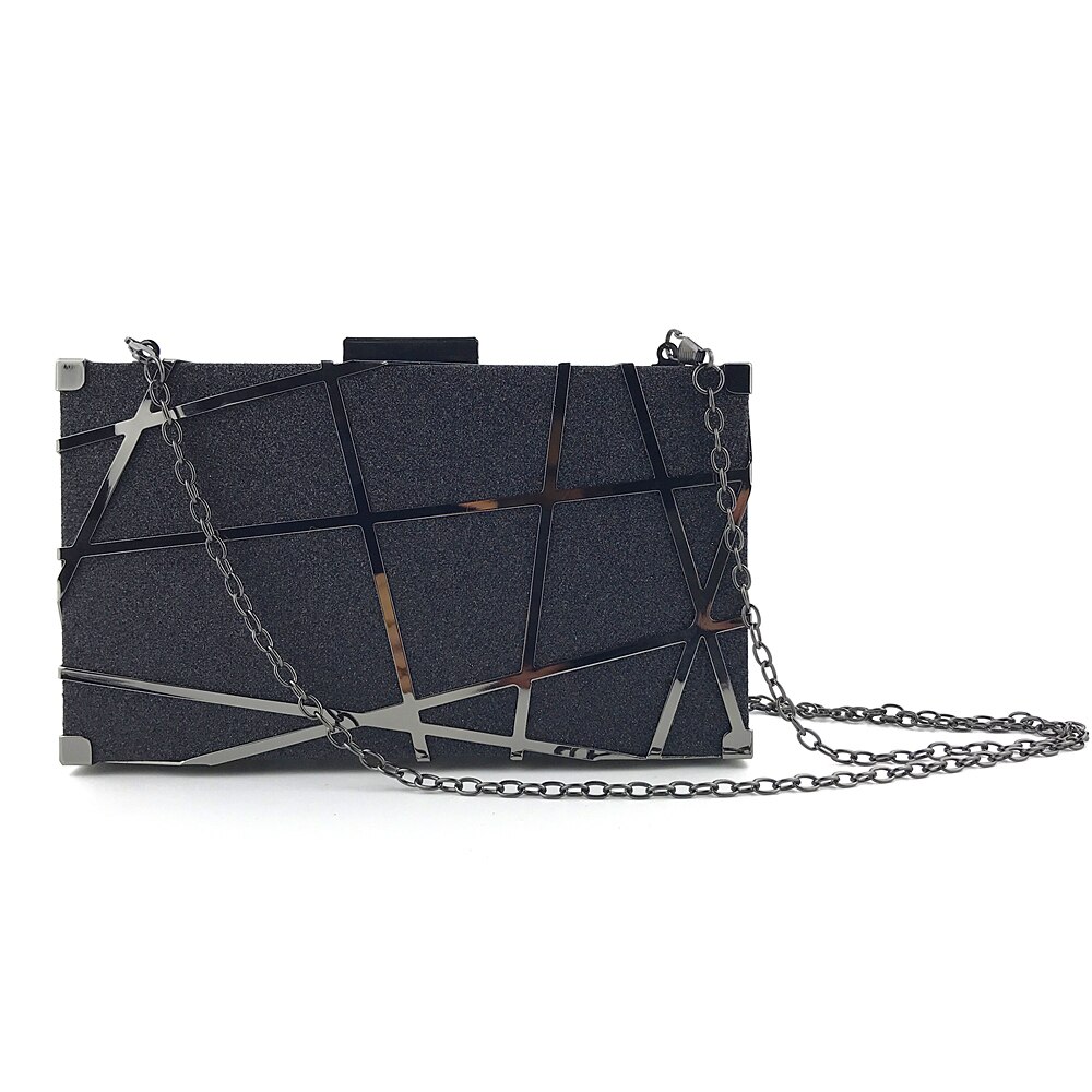LuxEcho Kleine Bling Handtaschen Abendessen Abend Tasche Frauen Hochzeit taschen für braut Kette Schulter Taschen Schild Kupplungen Quaste: Schwarz