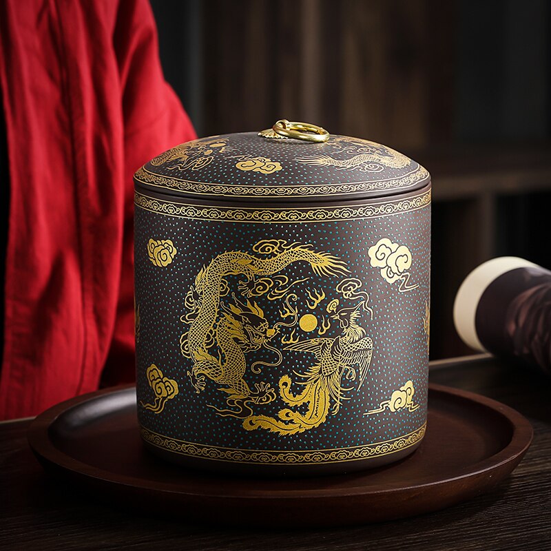 Canister Set Coffee Container Tea Organizer Tea Leaves Container Chinese Pickle Jar Caja Para Te Tea Caddy Ceramic AB50CY