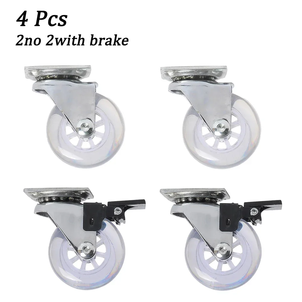 2Inch Zwenkwielen Zware Industriële Zwenkwiel Met M8x15mm Schroefdraad Stuurpen Geen Geluid PU Wielen Voor Karren werkbank: Paars