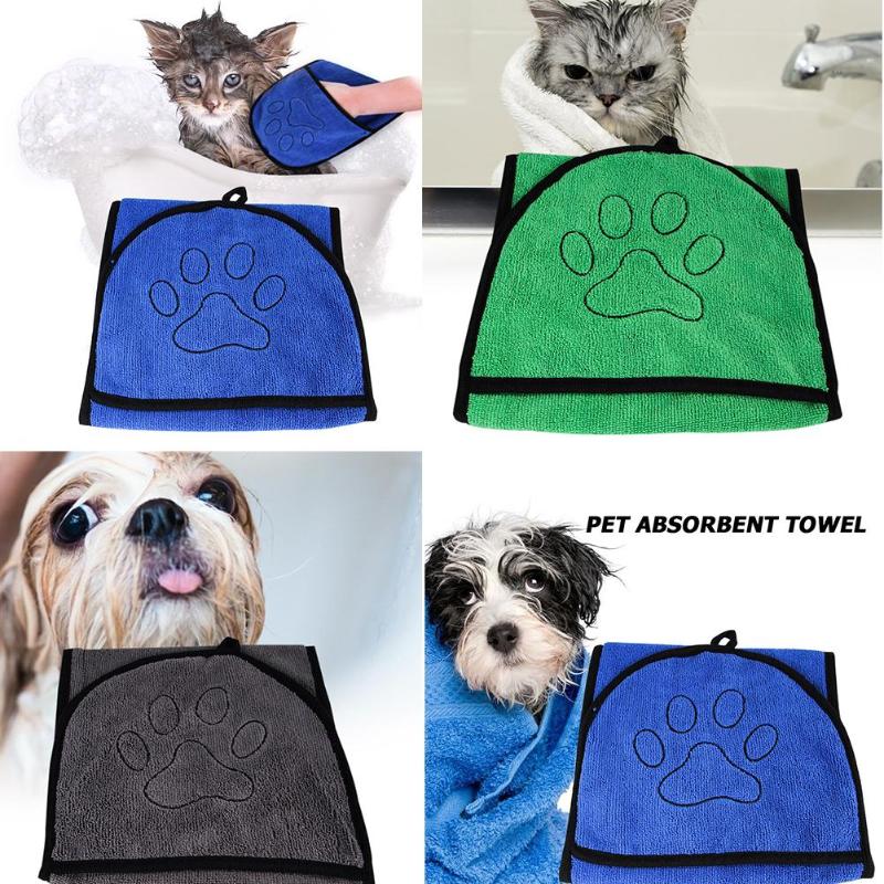 Zachte Huisdier Badhanddoek Absorberende Huisdier Drogen Handdoek Deken Met Pocket Zachte Pluche Droog Snel Herbruikbare voor Katten Honden