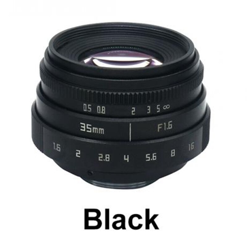 35 millimetri F1.6 C Mount Obiettivo Della Fotocamera con Anello Adattatore per PanasOnic Olympus PEN E-P6 / E-PL7/E-PL6/e-PL5 Ecc