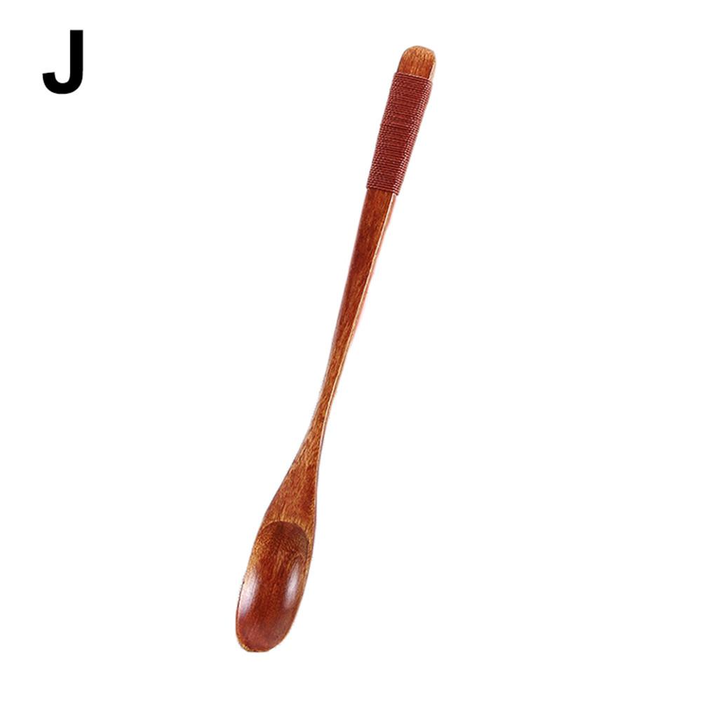 Organisk bambu kaffe te omrörare sked matlagning redskap uppsättning trä omrörare mini non stick snurra pinnar: F