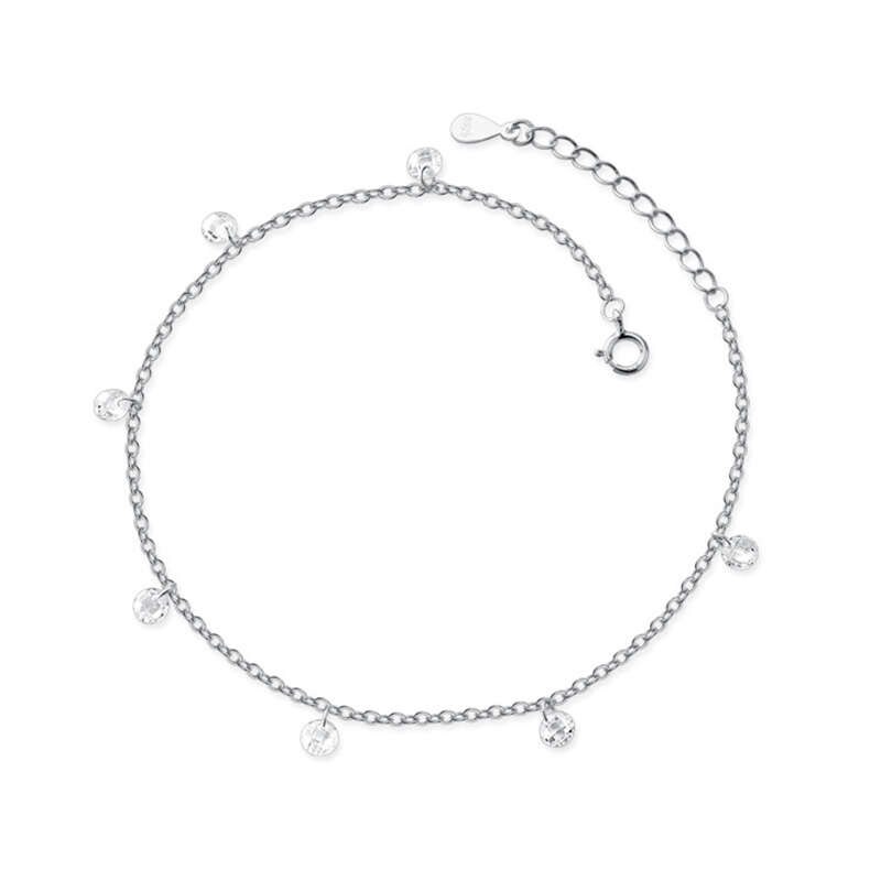 INZATT Echt 925 Sterling Silber Zirkon Fußkettchen Für Frauen Party Nette Feine Schmuck Minimalistischen Zubehör: Default Title