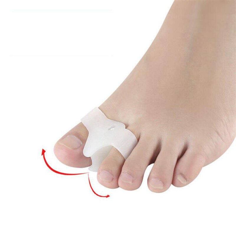 Separador de silicona de dos orificios para dedos de los pies, Protector de pulgar, Valgus, ajustador de juanete, Hallux Valgus, Protector de cuidado de los pies, 1 par