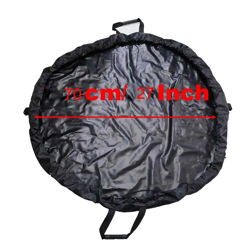 Traje de neopreno impermeable para natación, estera de cambio de ropa de playa, bolsa de transporte con asa, correas para los hombros para surf, Kayak: Negro