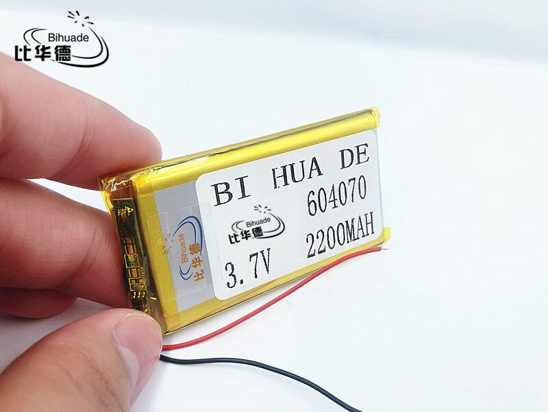 Bateria De Polímero de 2200 mah li-po 3.7 V 604070 casa inteligente MP3 alto-falantes Li-ion bateria para dvr, GPS, mp3, mp4, telefone celular, falar