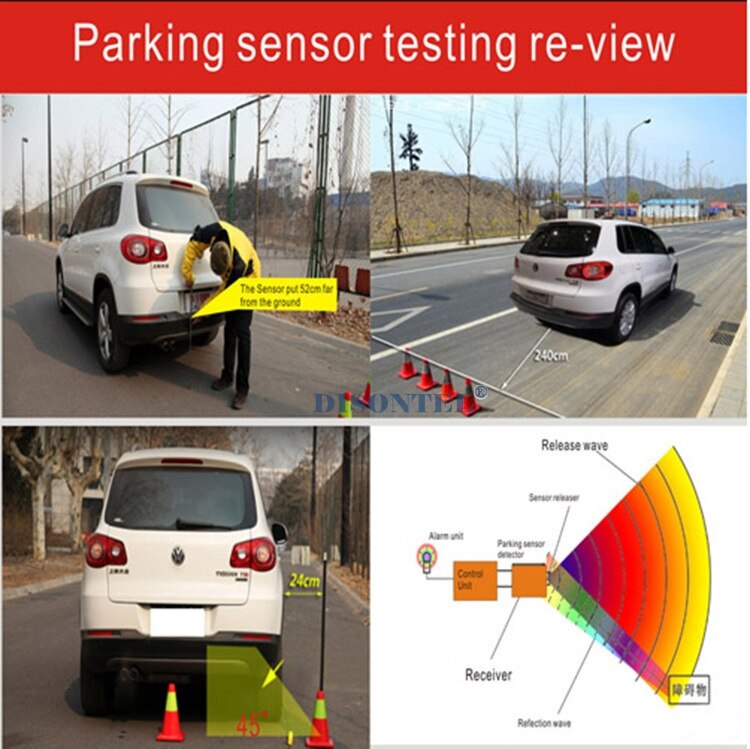 Auto parkeersensor lcd-scherm monitor parktronic sensor autodetector 6 kleuren achteruitrijsensor 8 sensoren 12v achteruitrijsensoren