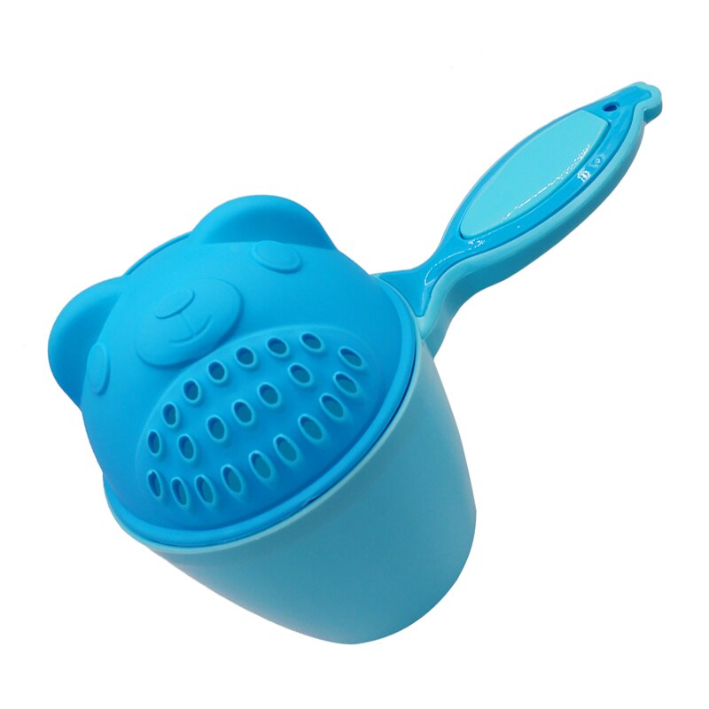 1pc baby tecknad björn badkopp nyfödda barn dusch schampo cup bailer baby barn dusch vatten sked bad tvättkoppar för 3 färger: Blå