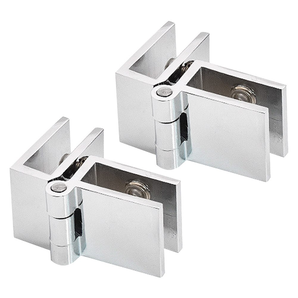 90 180 Degree Bathroom Cupboard Easy Install Home Door Hinge Bilateral Clip Glass Clamp Furniture Practical Durable Cabinet Zinc: 90 Degrees / 1PC