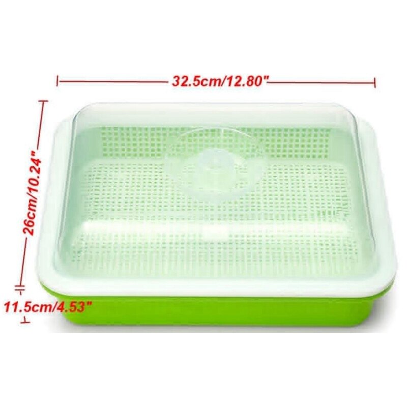 Seed Sprouter Tray with Lid BPA Free Bean Sprout Grower Sprouting Seeds Tray, Dirt Free Way and Big Capacity