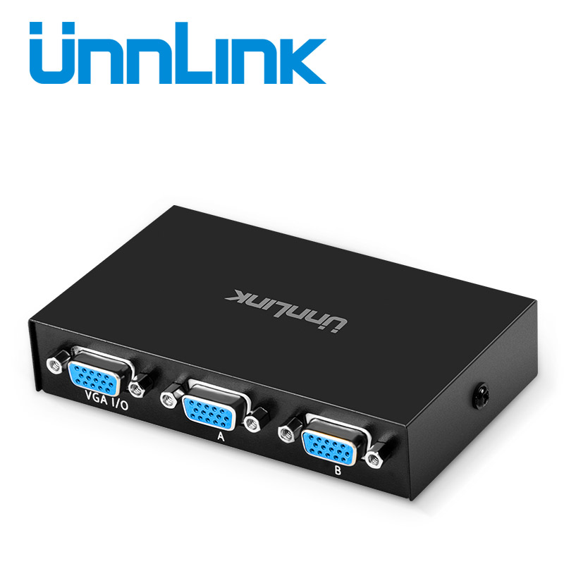 Unnlink VGA Switch 2X1 FHD 1080P @ 60Hz 2 VGA In 1 Out 2*1 VGA switch BOX voor computer laptop desktop projector monitor HDTV