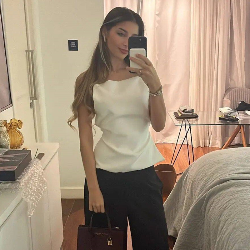 Traf sort rygløs top dame ærmeløs hvid crop top kvinder sommer sexet toppe kvinde fest kvinder aftentop med stropper