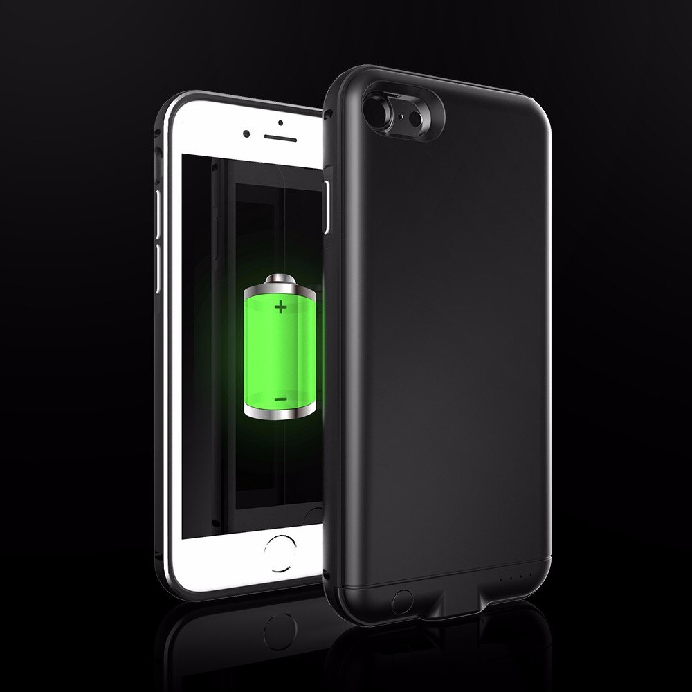 4000 mah apple iphone 6 plus 6s plus 7 8 plus akkulaturikotelo 5.5 tuuman varmuuskopiointi smart power bank akkukotelo: Musta