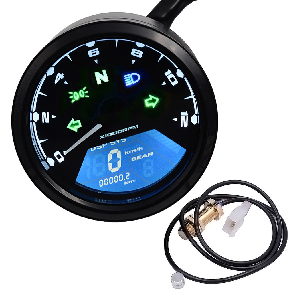 12000 tr/min KMH/MPH LCD Signal numérique moto compteur de vitesse odomètre moto