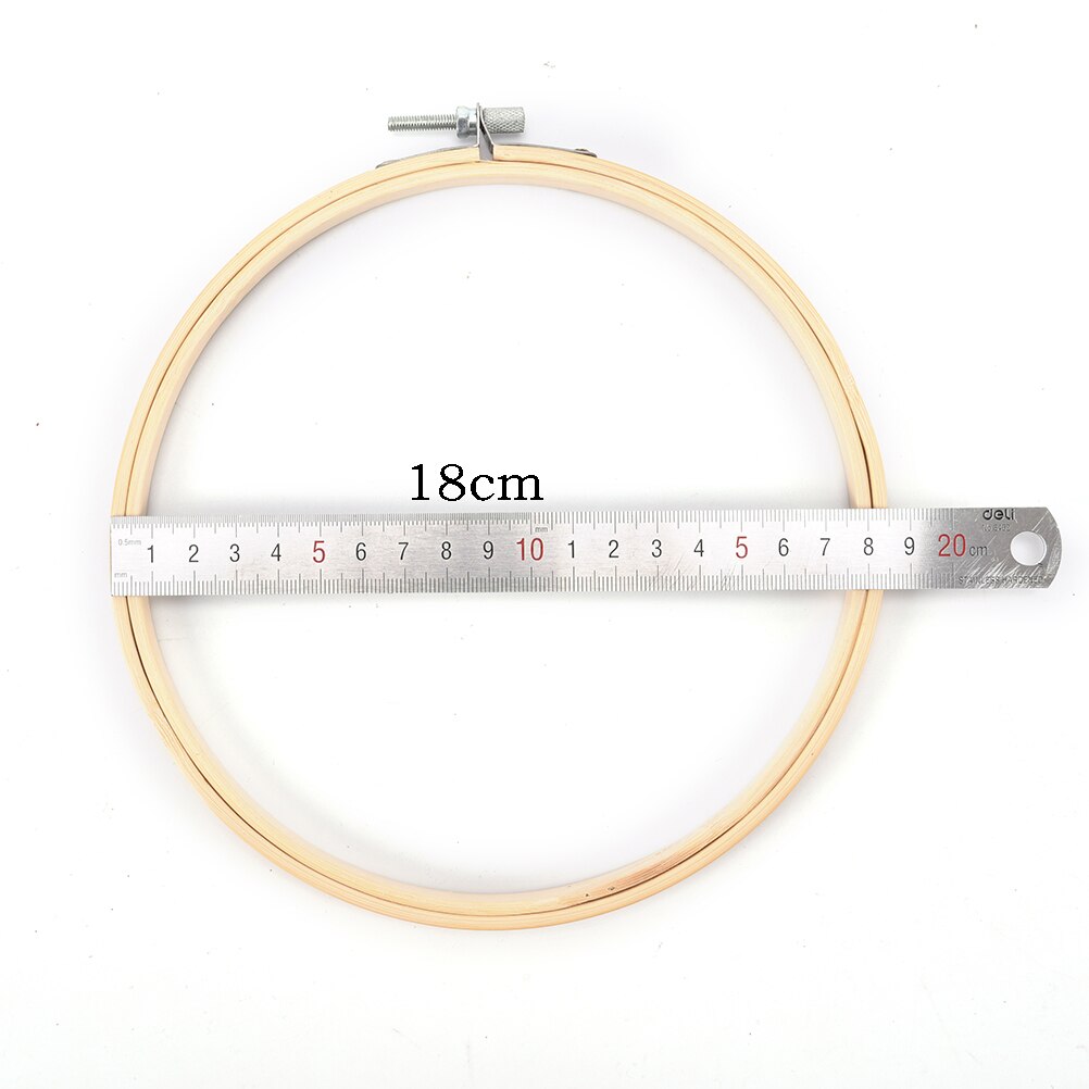 Bambus træ broderi ring ringe broderi hoop ramme sæt til gør-det-selv-korssting nåle håndværksværktøj dia 8cm-40cm: 18cm