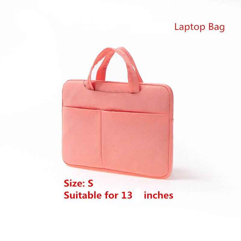 Vandtæt dokumentmappe bærbar bærbar taske multifunktionel notebooktaske 13 13.3 15.6 tommer computer linerpakke tilbehørsprodukter: Pink bærbar taske s