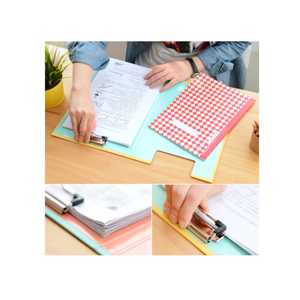 A4 Office Stationary Double-clip Document File Folder Data Paper Clipboards with Bandage