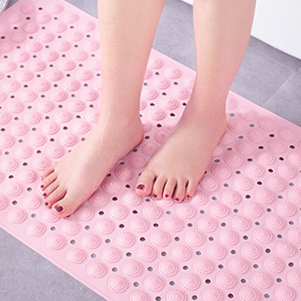 1Pcs Durable PVC Floor Mat Bathroom Foot Mat Skid Resistance Foot Mat Shower Floor Mat(White)