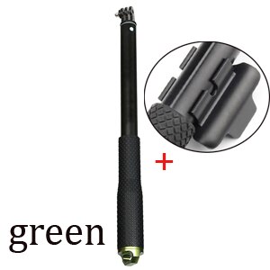 Aluminium 43 "Go Pro Hero 9 Einbeinstativ Selfie Stick + Fernbedienung clip halter Für GoPro hero 8 7 hero 5 zubehör: green X clip