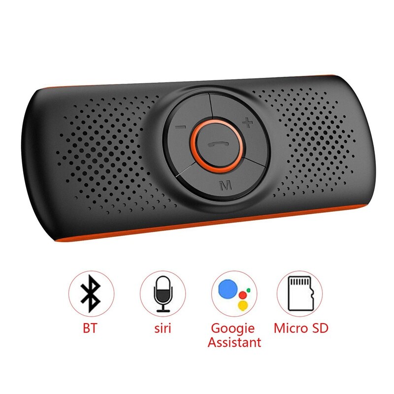 Bil bluetooth 4.2 bilhögtalare telefon stereo musikmottagare spelare ljudförstärkt bas/inbyggd mikrofon/tf kortspelare aux handsfree c