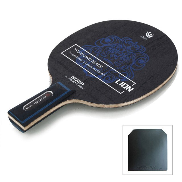 Boer 7 ply raquete de tênis de mesa lâmina ping pong bat paddle profissional em linha reta/horizontal lidar com diy cola borracha: Short Handle Black