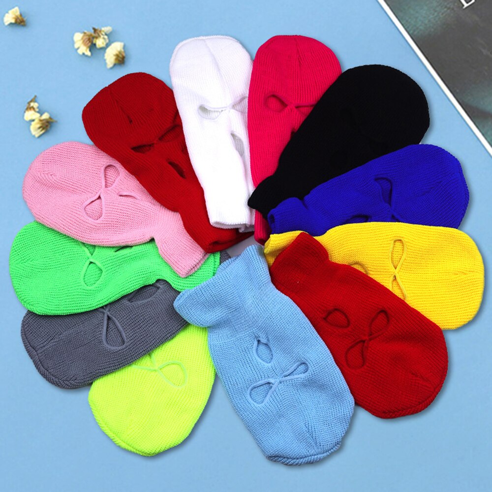 Winter-fahrradmaske mit 3 löchern, wärmende, winddichte gesichtsmaske für radfahrer, sturmhaube, skimaske, Winkel- und snowboardschal, mütze, kopfbedeckung