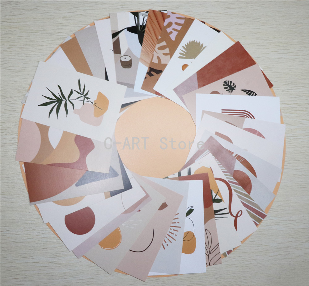 50Pcs Peach Beach Aesthetic Picture for Wall Collage Kits Boho Style Orange Nordic Living Room Photography Props Decor