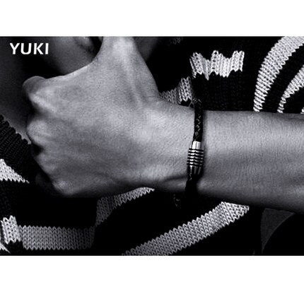 Homme bracelets, cuir corde bracelets pour hommes, acier inoxydable boucle, longueur: 18/19/20/21 cm, bref cuir garçons bracelets