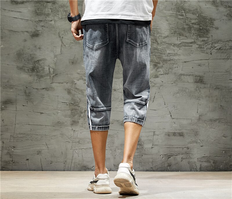 Sommer mænds læglange korte jeans afslappet løse elastiske denimshorts tøj til mænd ,y877