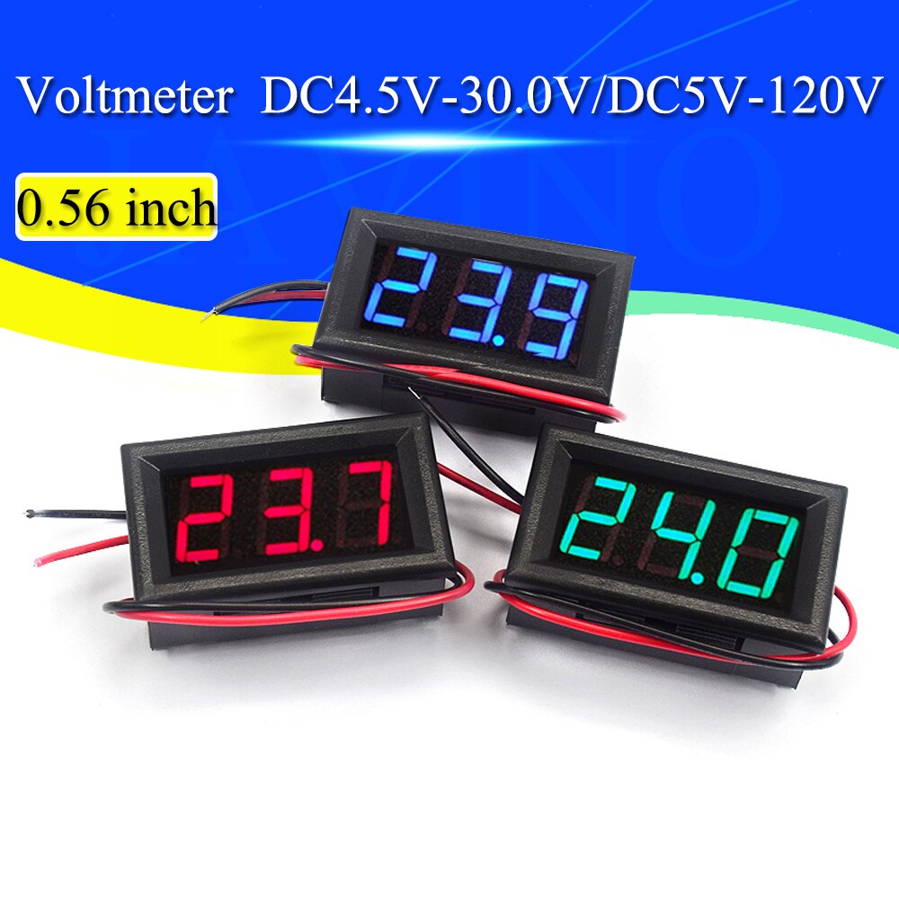 Digitale Voltmeter Dc 4.5V Tot 30V Digitale Voltmeter Voltage Panel Meter Rood/Blauw/Groen Voor 6V 12V Electromobile Motorfiets Auto
