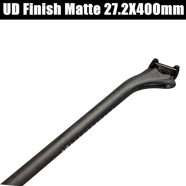 Mat blank ud carbon sadelpind mountain/road cykel sadelstolpe cykel mtb dele 27.2/30.8/31.6mm 25 mm offset længde 350/400mm: Ud mat 27.2 x 400mm