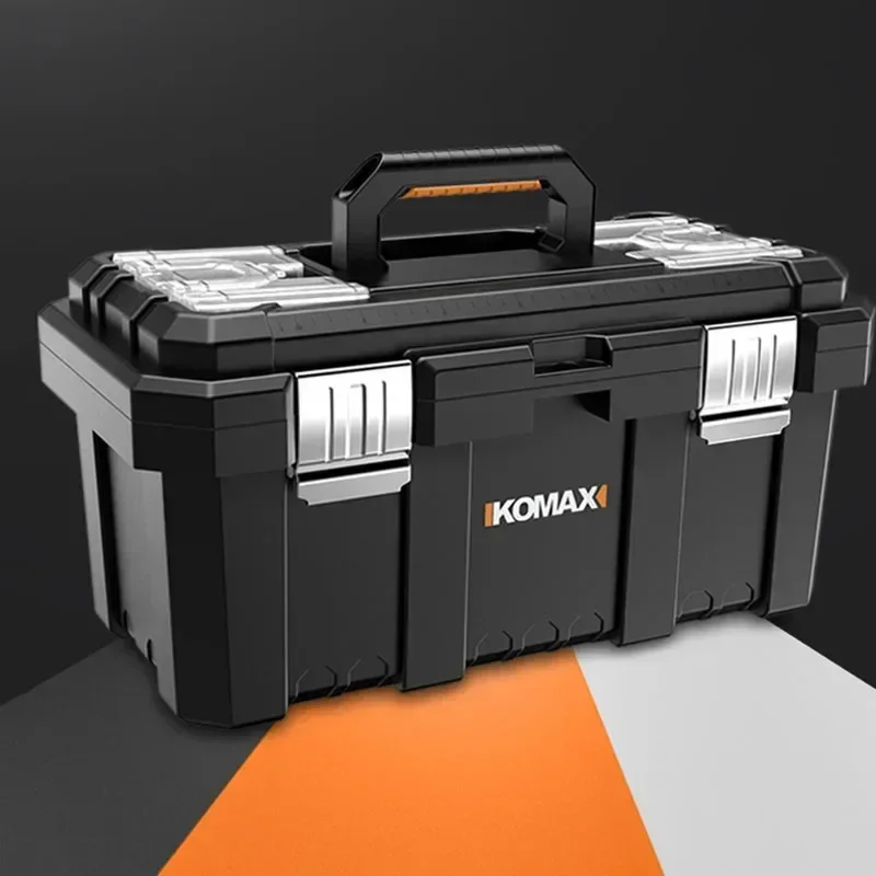 Caja de herramientas de doble capa, a prueba de golpes, impermeable, estuche rígido extraíble, cajas de almacenamiento para destornilladores, caja de herramientas de plástico rígido anticaída