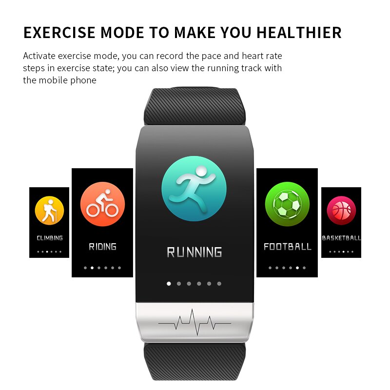 Nuovo T1 Smart Bracelet termometro misurazione della temperatura corporea salute frequenza cardiaca Smart Band Watch Tracker Fitness impermeabile