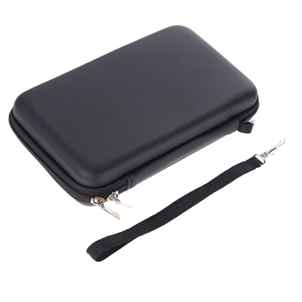 Custodia rigida per custodia in pelle EVA per Nintendo 3DS XL LL custodia protettiva per custodia con cinturino: Black