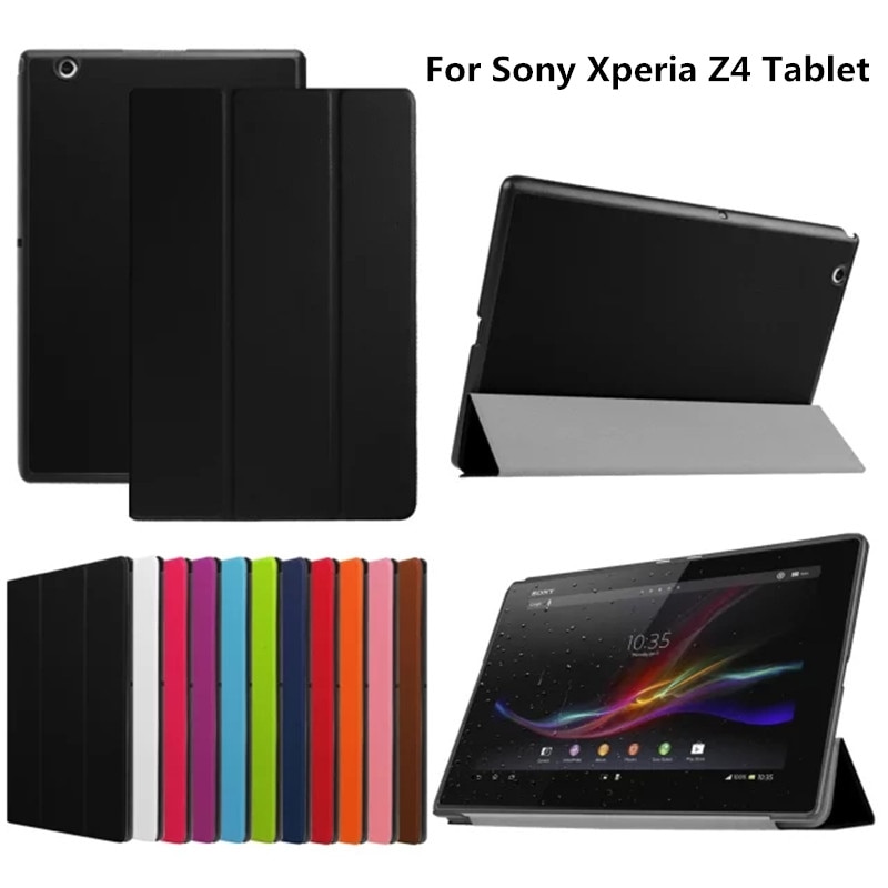 Luksus læderetui cover til sony xperia  z4 tablet sgp 771 sgp 712 10.1 '' etui til sony xperia  z4 tablet ultra + stylus