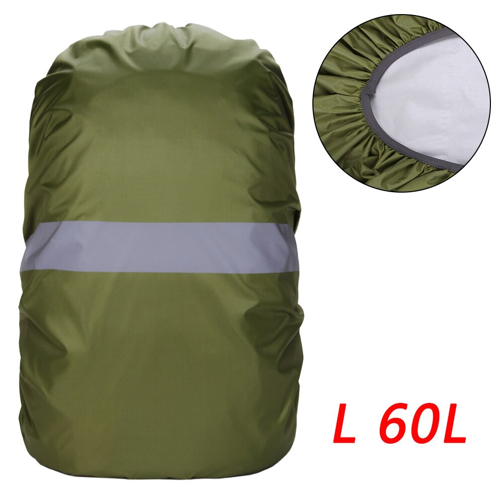 Rygsæksdæksel med reflekterende strimmel vandtæt støvtæt rygsæk regntæppe bærbar taske regntæppe til cykling camping vandreture: 60l