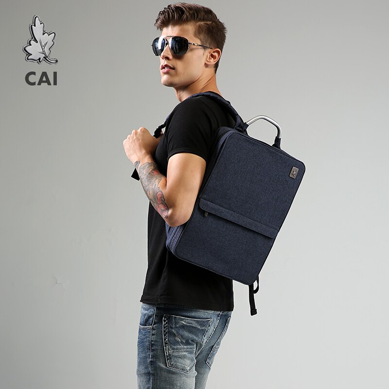 CAI Impermeabile 14 da 15.6 pollici Del Computer Portatile Zaino Uomini/Donne di lusso Sottile Sacchetto di Scuola zaino Da Viaggio di Affari di Stile di Modo bookbag