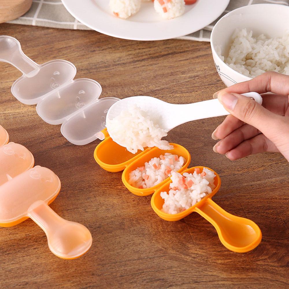 DIY Mini Rice Ball Tool Sushi Maker Lovely Expression Rice Ball Shaker with Rice Paddle Children Lunch Make